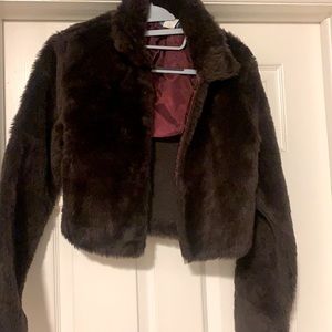 Brown furry coat